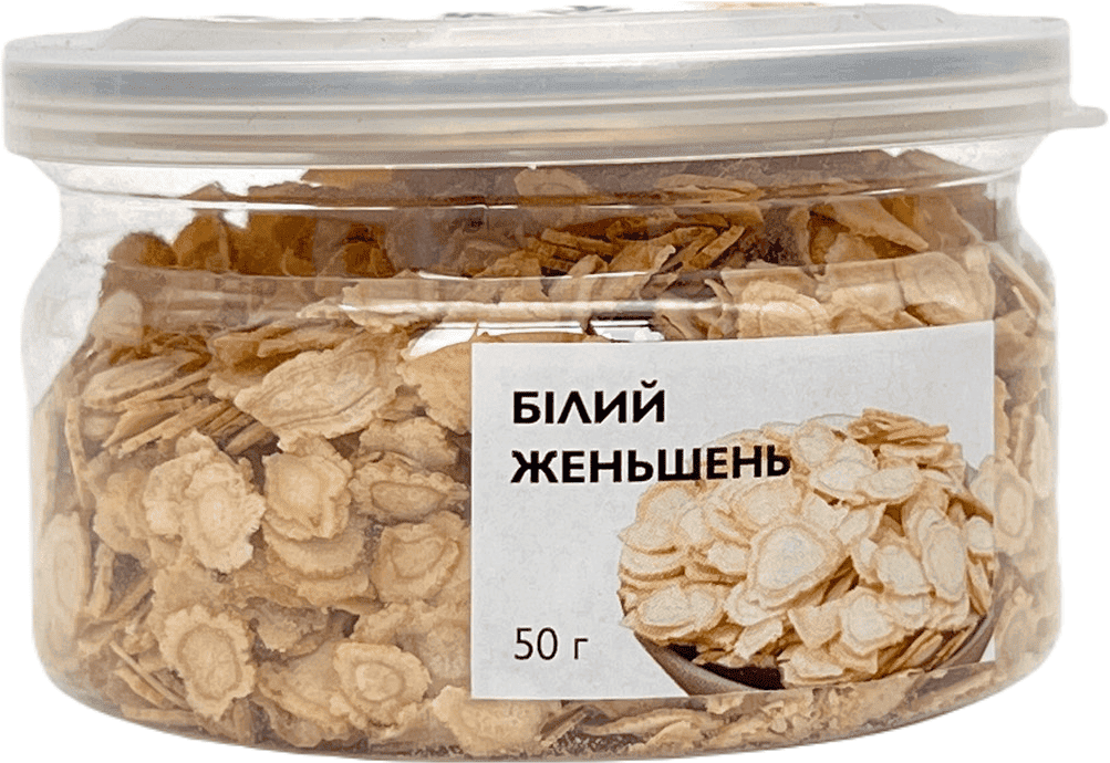 Корінь женьшеню білого в банці, 50г