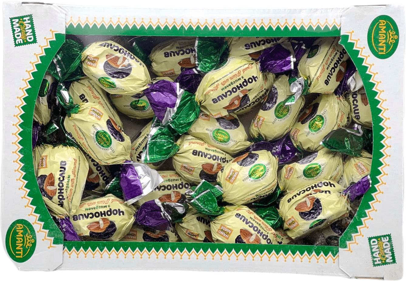 Цукерки чорнослив із мигдалем у шоколаді, 1кг